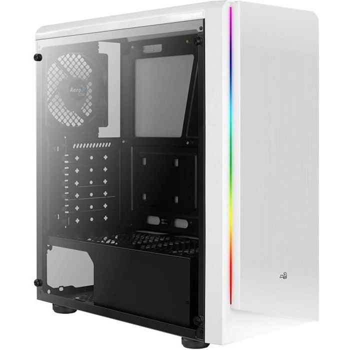 Boîtier PC - Aerocool - Rift - Blanc - Fenêtre en acrylique - Rétroéclairage RGB