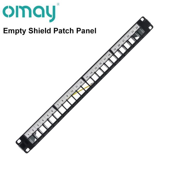 CORNING 3M - Panneau 24 ports 1U alu noir RJ45 - non équipé - 509022