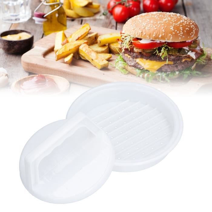 Presse à Hamburgers En ABS – Moule Double Pour Burgers De 150g – Compatible Hachoir à Viande, Facile à Utiliser Et Antiadhésif - 6