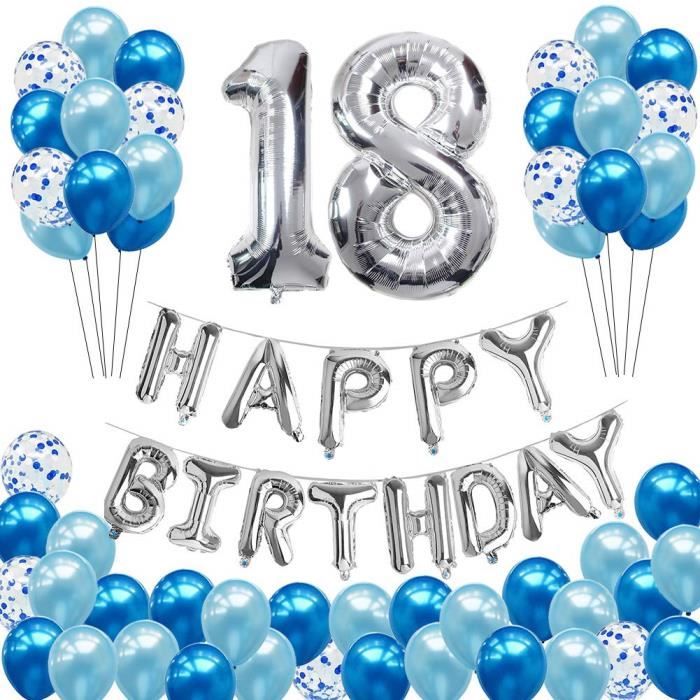Toupons 18 Decorations D Anniversaire Pour Garcons Et Filles Bleu 18eme Joyeux Anniversaire Banniere Garland Feuille Ballons 3291 Achat Vente Ballon Decoratif Cdiscount Toupons 18 Decorations D Anniversaire Pour Garcons Et Filles Bleu 18eme Joyeux Anniversaire Banniere Garland Feuille Ballons 3291 Achat Vente Ballon Decoratif Cdiscount