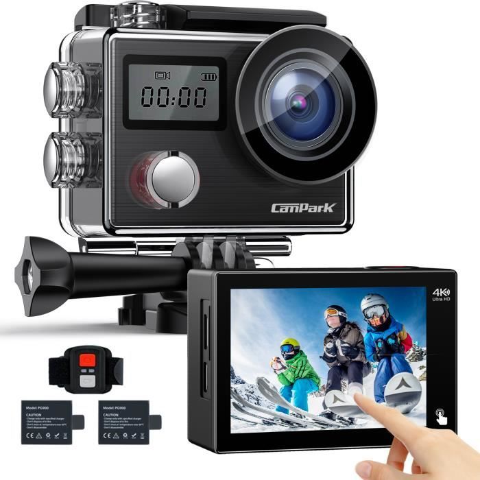 Caméra Sport CAMPARK X20 4K Ultra HD 20MP avec stabilisation EIS, écran  tactile, télécommande et 40m étanche - Cdiscount Appareil Photo
