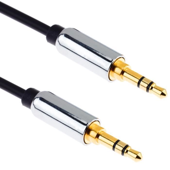 deleyCON 0,5m C/âble Audio RCA Prise 2X RCA sur Prise 2X RCA C/âble Audio HiFi Fiches RCA Enti/èrement en M/étal Plaqu/é Or R/écepteur Cin/éma Maison Console de Jeux