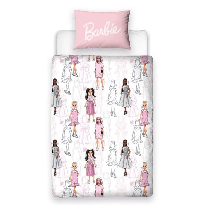 Housse De Couette Imprimée 3D Barbie - Set 3 Pièces En Microfibre Douce - Taille King 220x240 Cm