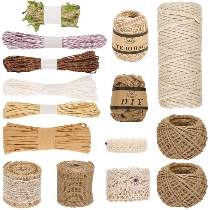 Cordelette En Jute Noir - 30 Mètres - Pour Bricolage Et Créations