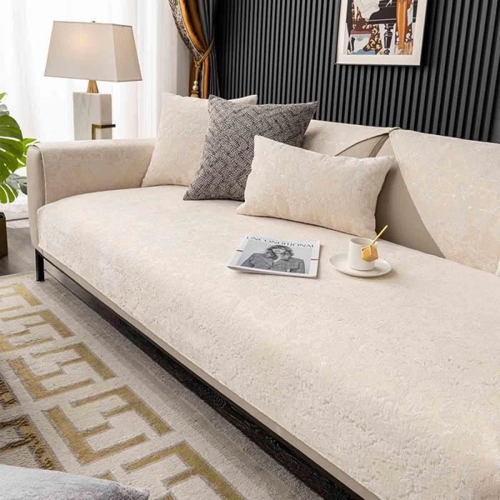 Housse De Canapé D'angle Grande Taille 180x300 Cm - Tissu Polyester Réversible, Anti-poussière, Lavable - Gris Clair, Pour Canapé En L