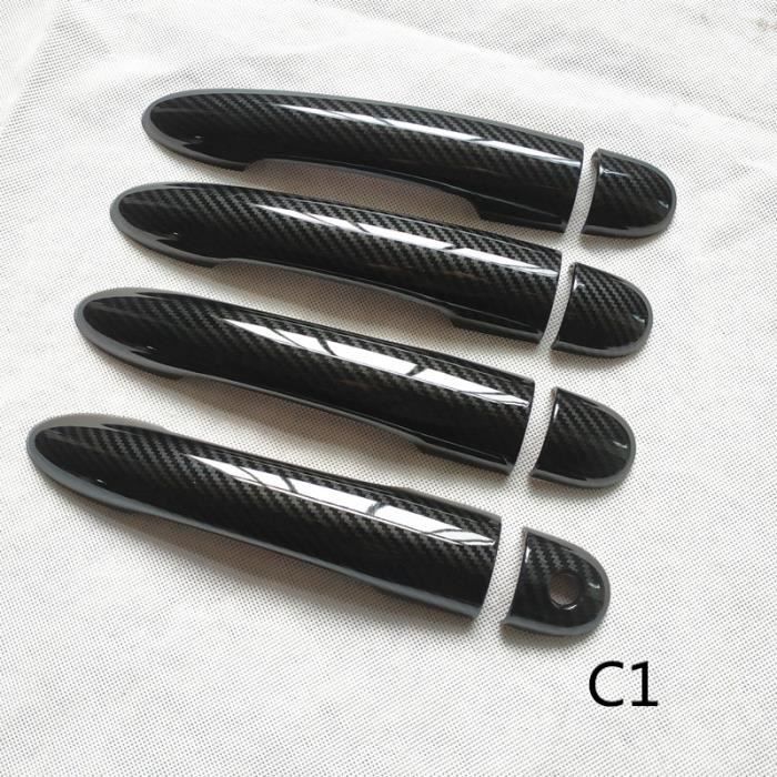 C1 - Couvercle de Poignée de Porte en Plastique et Fibre de Carbone Accessoire pour Renault Clio 3 iii uy3