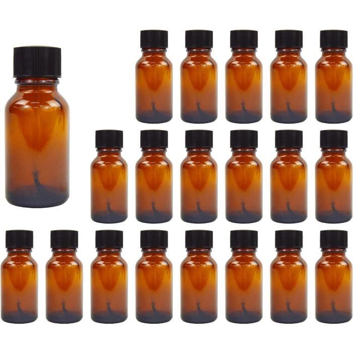 12PCS Flacon Compte-Gouttes 30ml Flacon ambrés en Verre vide pour Huile