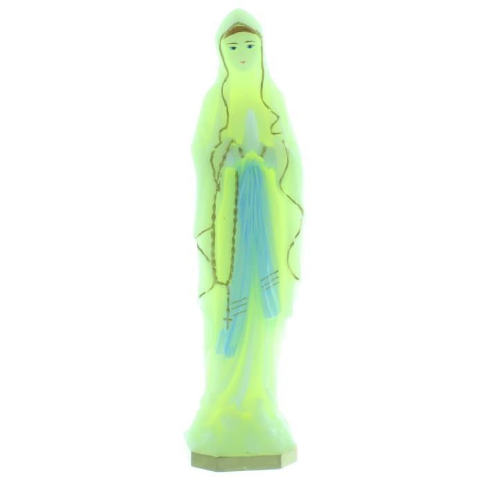 Statue Lumineuse Vierge Marie 31 Cm - Résine Colorée, Piles AAA, Notre Dame De Lourdes, Décoration Et Culte
