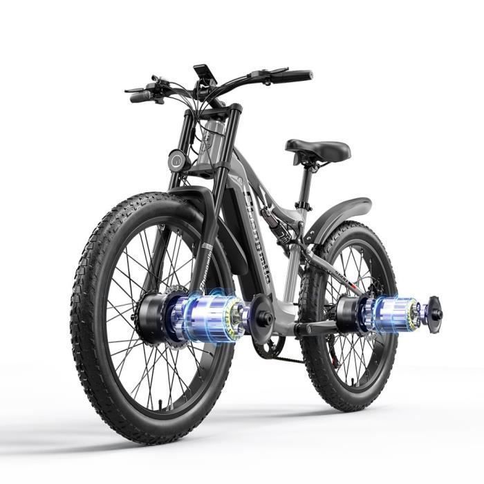 VTT - SHENGMILO - S600 - Batterie Samsung 17,5 Ah - 2 moteurs doubles 1000 W - Shimano 7 vitesses