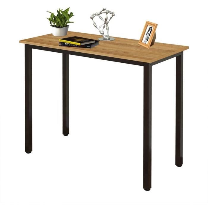 Teck Noir Bureau Compact Pour Ordinateur Table De Bureau Table De Travail Pc Table En Bois Et Acier Petits Espaces 80x40x75cm Achat Vente Bureau Teck Noir Bureau Compact