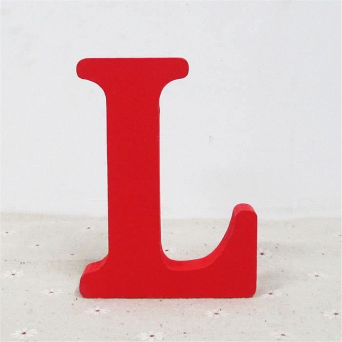 Lettre Decorative Lettres En Bois Rouge Alphabet Mariage Fete D Anniversaire Decorations Pour La Maison L Yzw 26 Cdiscount Maison