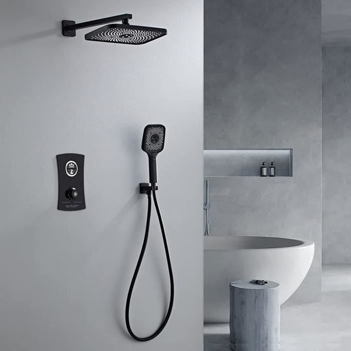 Colonne Douche Encastrable Thermostatique Douche Encastrable Noir, Kit