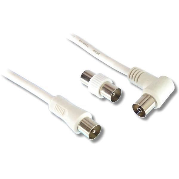 Câble coaxial haute qualité mâle/femelle pour antenne TV (1.5 mètre) - Câble  antenne TV Générique sur LDLC.com