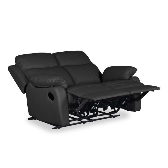Canapé 2 places relax noir JOEY Canapé 2 places relax noir JOEY