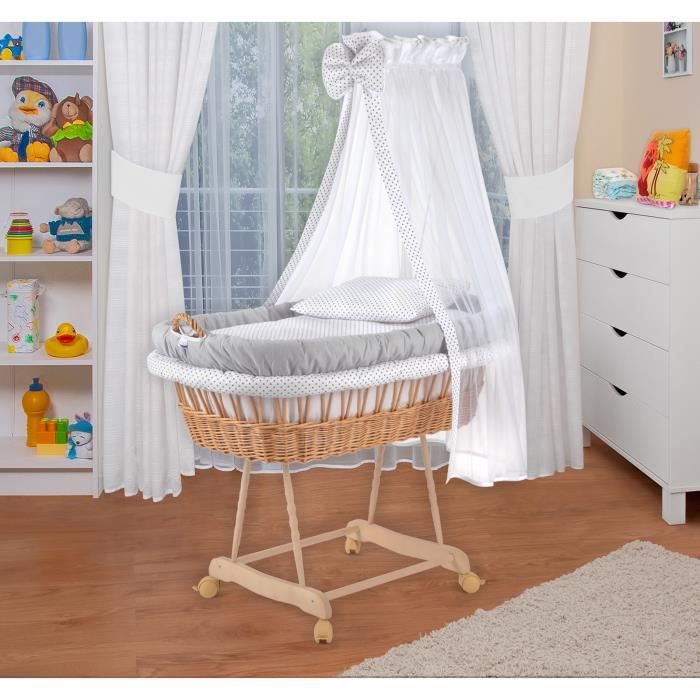 Waldin Landau Berceau Bebe Complet Gris Points Gris Cdiscount Puericulture Eveil Bebe
