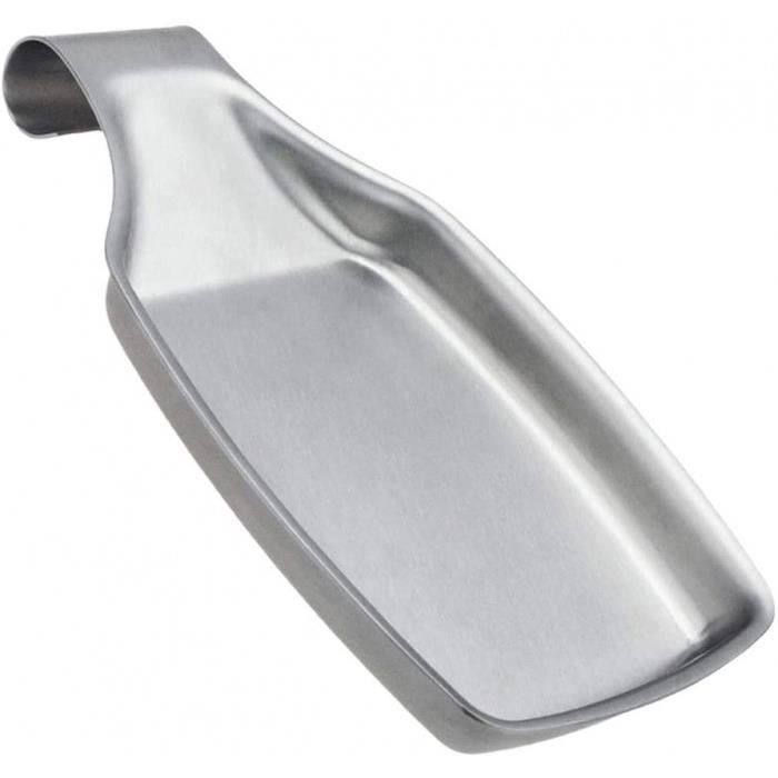 brosse 20,3 x 10,8 cm louche plateau de repos pour spatule Repose-cuillère support de cuillère en acier inoxydable 