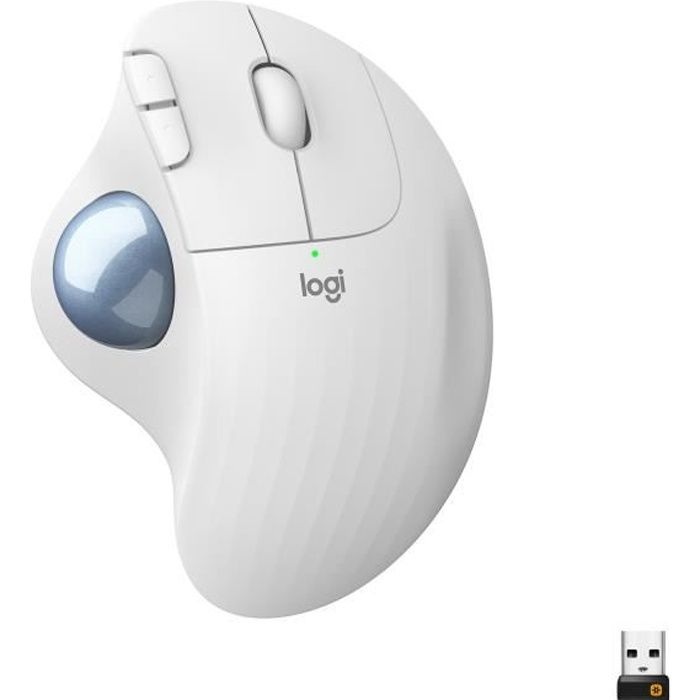 Souris - Sans fil - Logitech - Ergo M575 - Blanc - Ergonomique Souris - Sans fil - Logitech - Ergo M575 - Blanc - Ergonomique