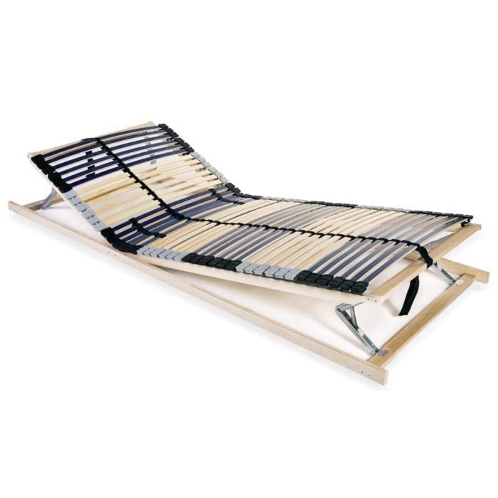 Sommier à lattes - Cadre à lattes pour Structure de lit - Lit adulte avec - 42 lattes 7 zones 70 x 200 cm Economique #134745
