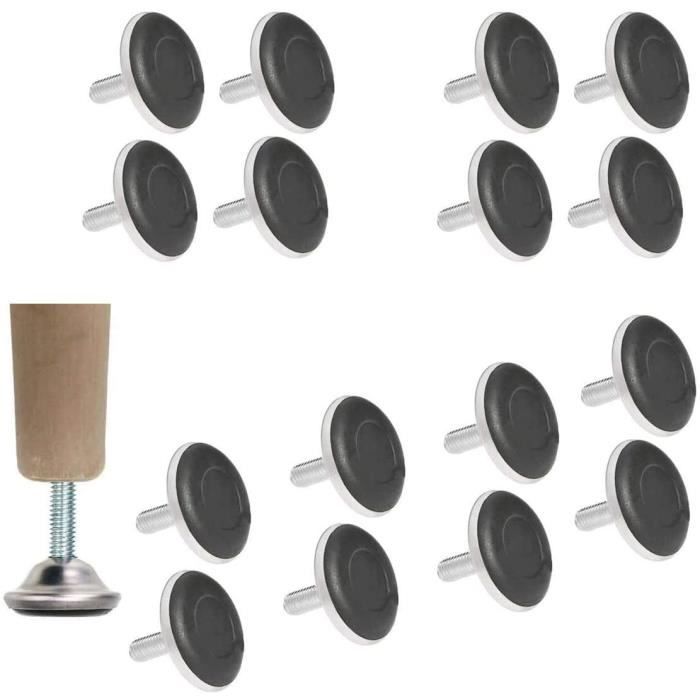 Lot De 40 Pieds Filetés M6 Réglables Avec écrous En T Pour Meubles, Pieds De Nivellement