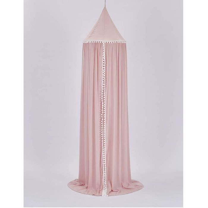 Auvent De Lit Enfant Mameria – Coton Beige, Tente Suspendue Avec Rideau Filet (coin Lecture)