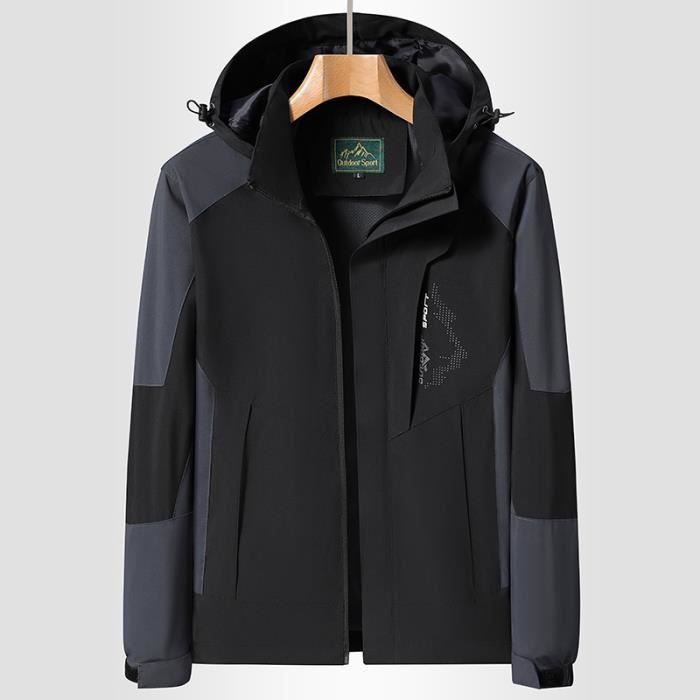 Veste Softshell Homme - Imperméable, Respirante, Coupe-vent Avec Capuche - Pour Randonnée Ou Ville