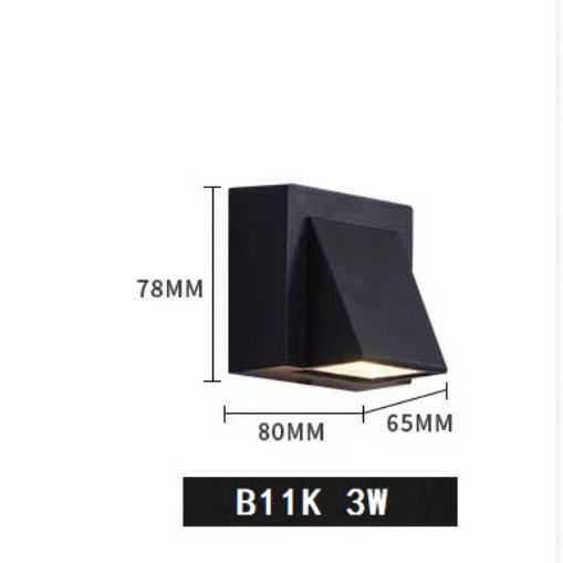 émettre de la couleur b11k 3w color warm white lumière de mur menée moderne étanche ip65 éclairage extérieur