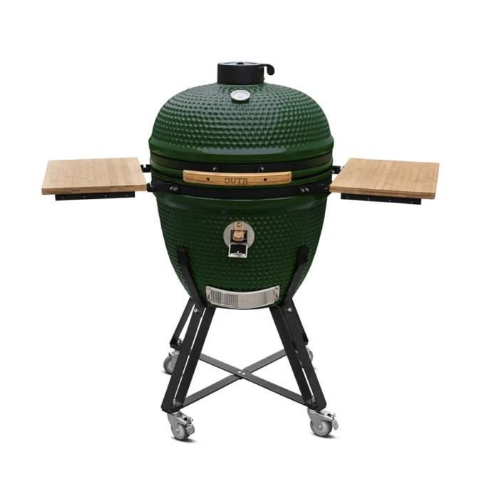 Barbecue Céramique Kamado XL 60 cm Vert H 122 x B 134 x D 81 cm