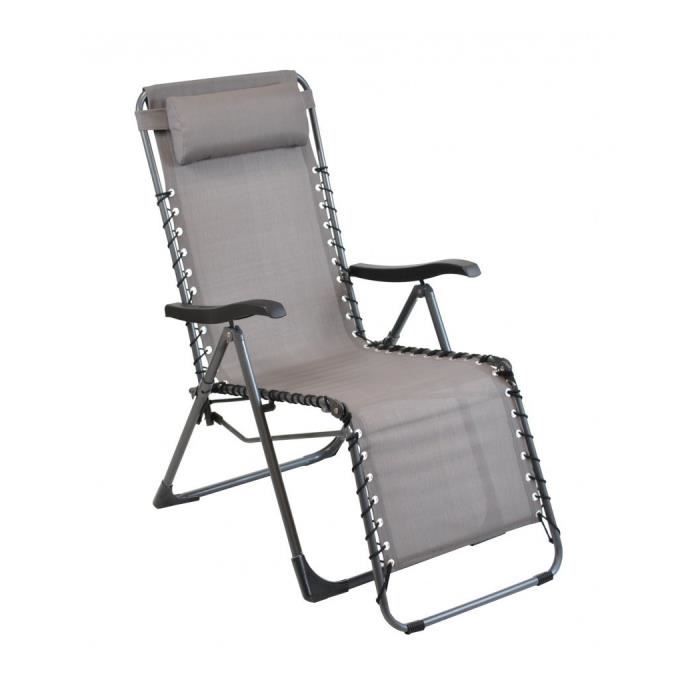 fauteuil de jardin relax néo - proloisirs - gris - métal - contemporain - extérieur