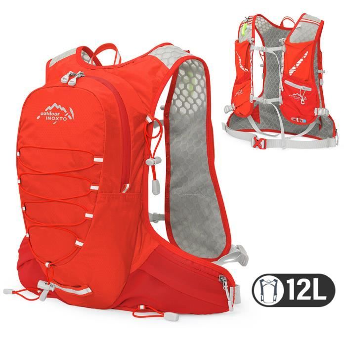Sac à Dos Hydratation EVOC Stage 12L Rouge - Pour VTT - Compatible Vessie - Occasion Bon état - 7 Poches