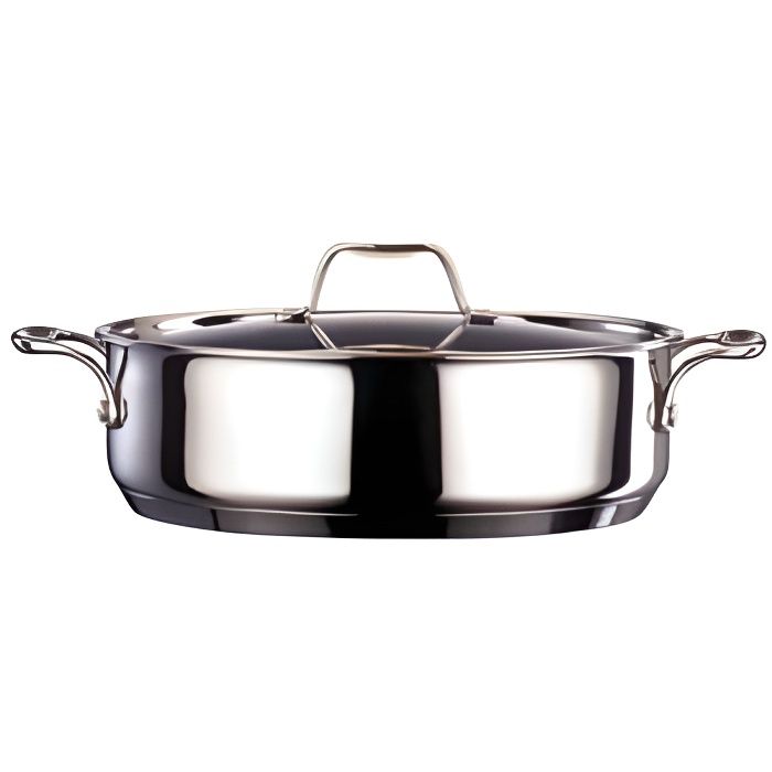 Sauteuse Chef en inox 2 anses + couvercle - D:28cm