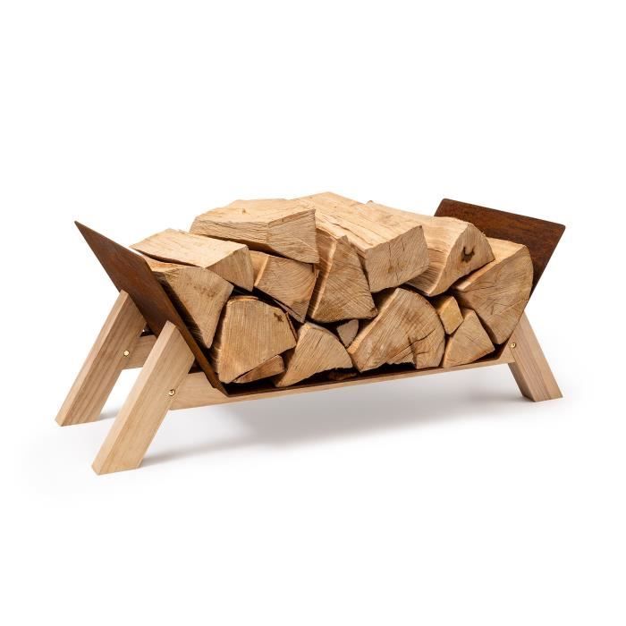 Meuble de rangement pour le bois - Blumfeldt langdon wood rust - 68x38x34 cm - fer et bois