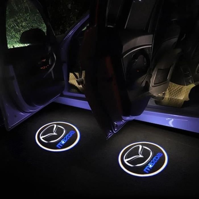 Lumière de bienvenue pour Mazda 2pcs LED de la porte de voiture de voiture  LED LED Lampe de projecteur de voiture sans fil Logo Lamp