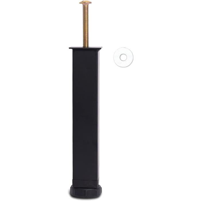 Pieds De Lit Universels Réglables 18-30 Cm - Lot De 2, Sans Perçage, Pour Cadre De Lit - Support 200 Kg Chacun, Noir