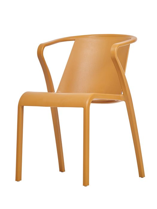 fauteuil de jardin empilable - ezpeleta - fado - jaune moutarde - polypropylène renforcé avec fibre de verre