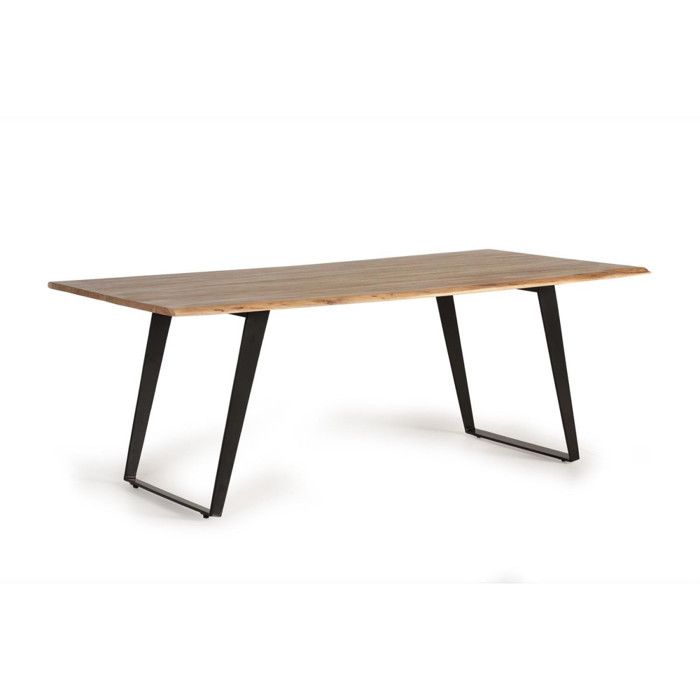 Table à manger - Giner y Colomer - Bois dacacia - Pieds métal noir - Style industriel Table à manger - Giner y Colomer - Bois dacacia - Pieds métal noir - Style industriel