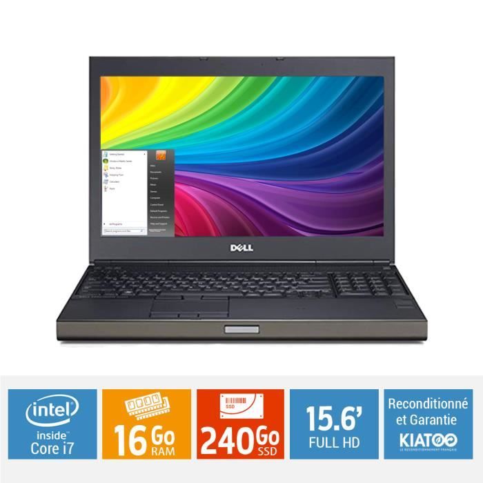 Top achat PC Portable Ordinateur portable 15 POUCES  DELL PRÉCISION M4800 core i7 16go ram 240Go SSD disque dur  FULL HD pas cher