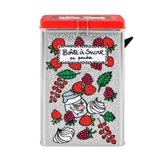 Boîte à Sucre + Bec Verseur EN POUDRE Métal de Rangement Conservation