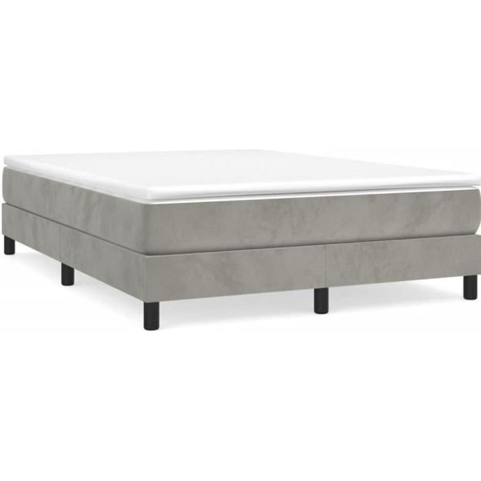 Sommier à ressorts de lit - ESTINK - ER1680 - Gris clair - 140x190 cm - Velours