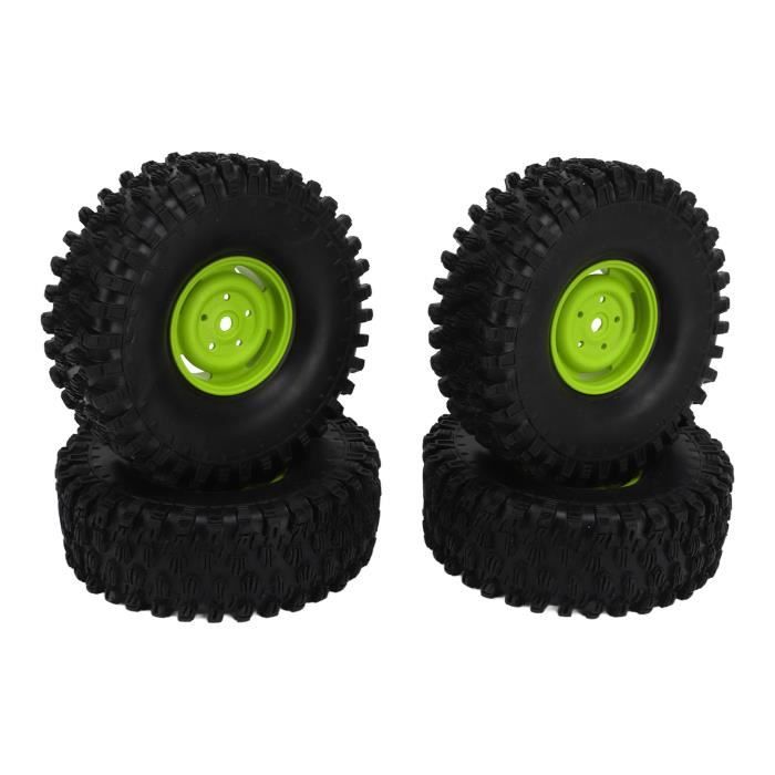 4 Pneus De Camion RC 120 Mm – Pour Voiture 1/10 Tout-terrain (SCX10, Etc.), Caoutchouc, Moyeu Plastique