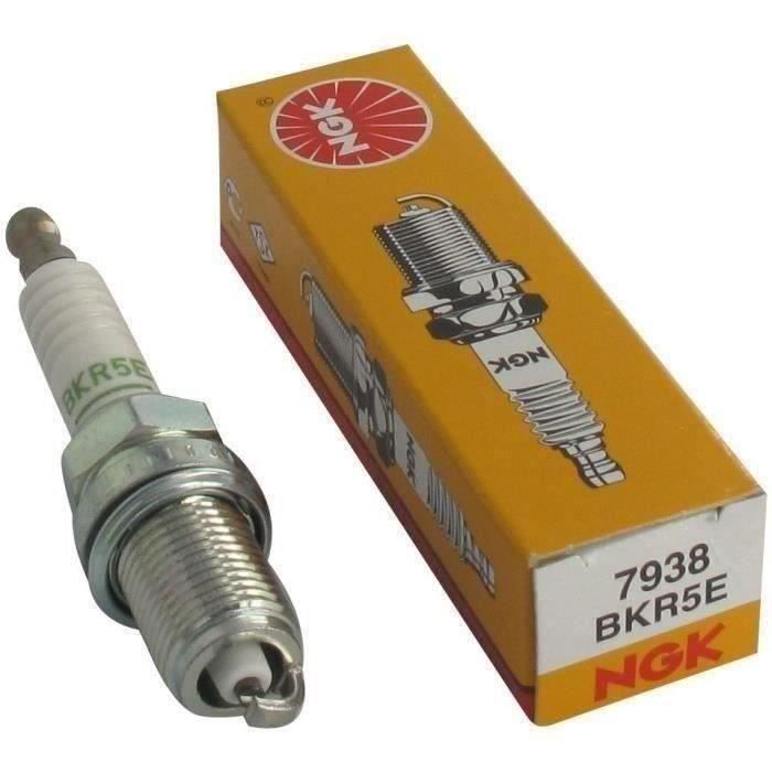 Bougie d'allumage NGK BKR5E pour tondeuse - Marque NGK - Modèle BKR5E - Gris et blanc - Poids 0,050 