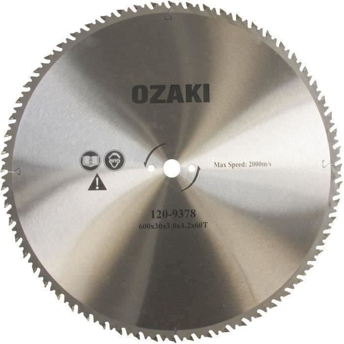 Lame pour scie circulaire, Ø: 600mm, alésage: 30mm, Ep: 3mm, Ecartement alésages latéraux: 70mm, 60 