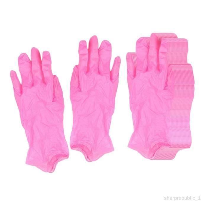 FUNNING-100x Gants jetables en nitrile Gants jetables sans poudre Gants de  ménage jetables pour la cuisine professionnelle Traiteur