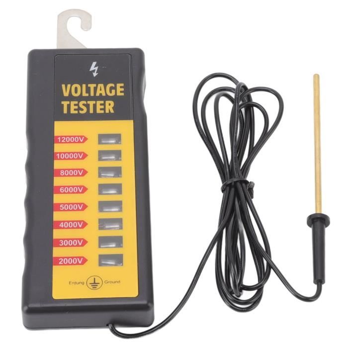 Testeur De Clôture Électrique Portable Étanché - Compteur De Tension Avec 6 Voyants Lumineux Et Détection Par Ionisation Des Gaz