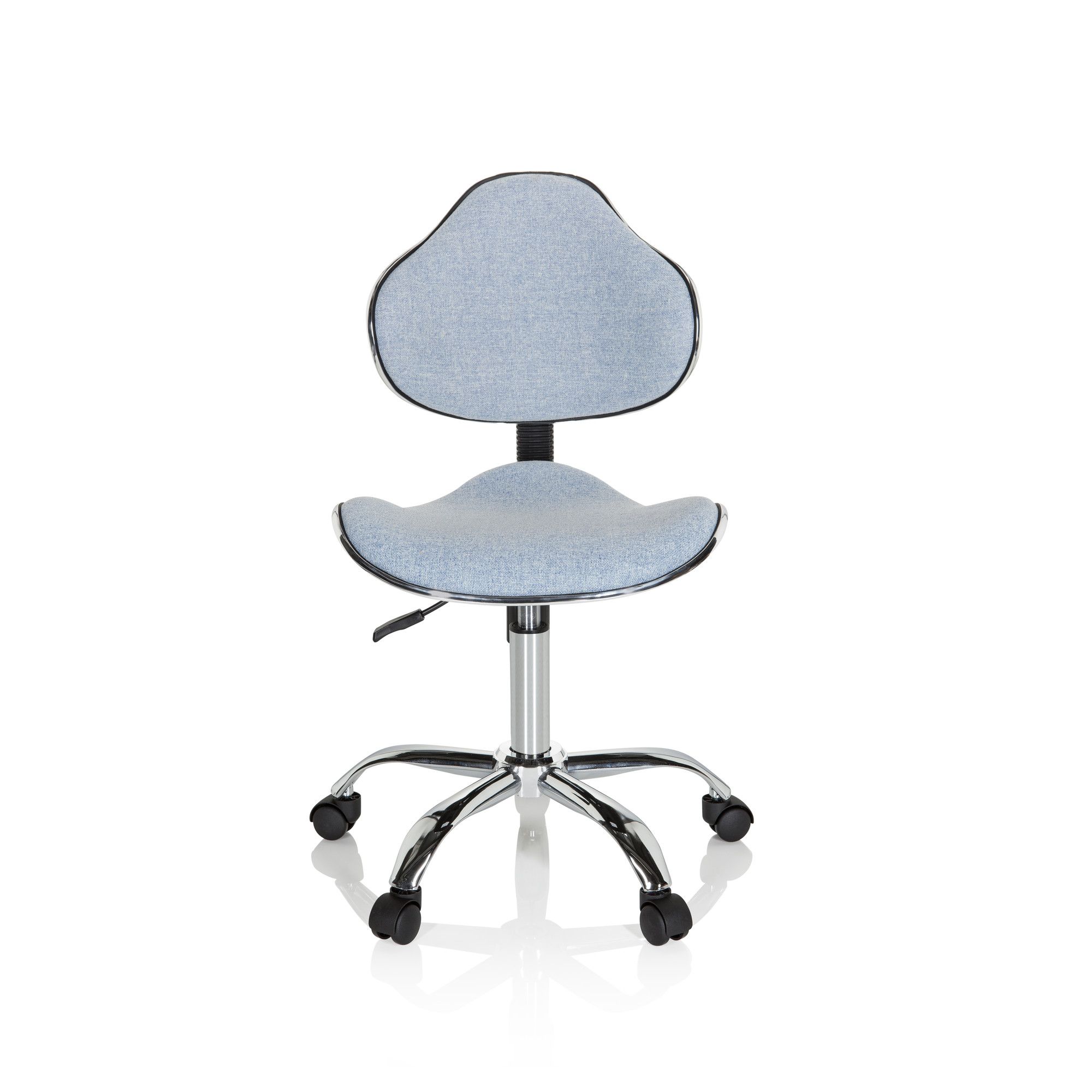 chaise de bureau pour enfant kiddy gti-3 tissu bleu - hjh office - ergonomique - assise active - design coque