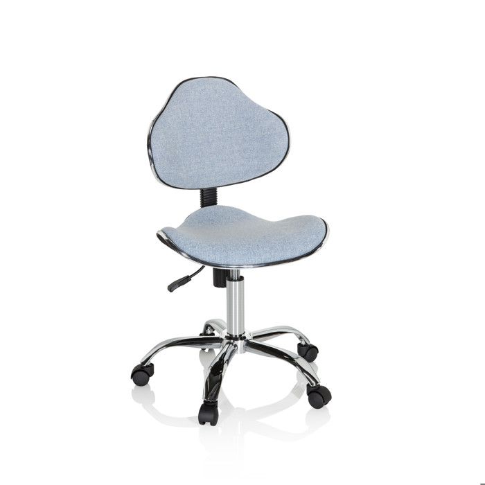 chaise de bureau pour enfant kiddy gti-3 tissu bleu - hjh office - ergonomique - assise active - design coque