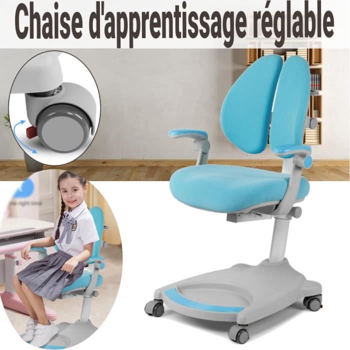 fauteuil de bureau pour enfants - dossier ergonomique - assise confortable - plastique + acier + éponge + élastique tissu sib-116
