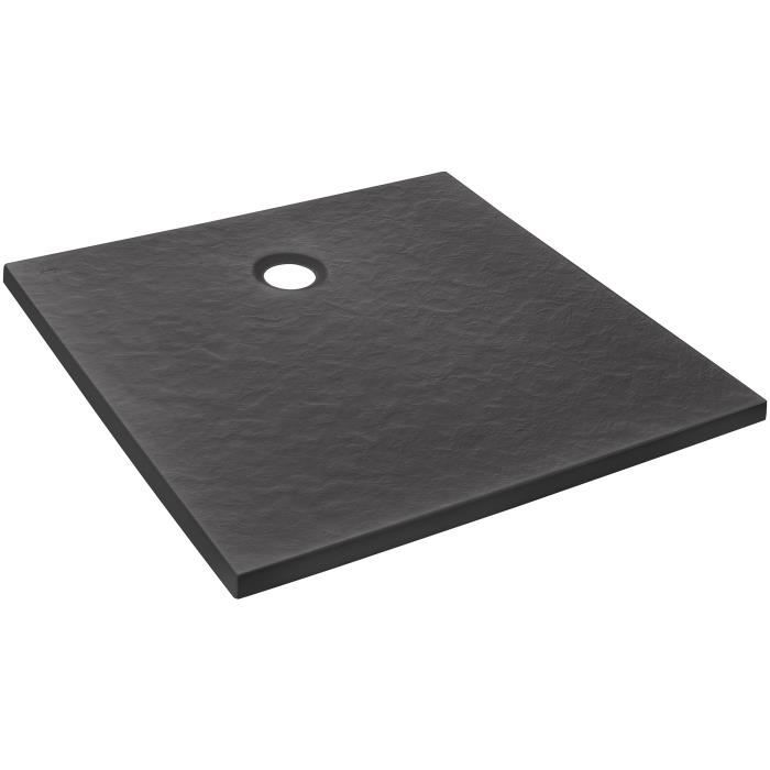 Receveur de douche extra-plat Jacob Delafon Ipso E62300-AGM 80x80x3 cm - Gris anthracite, texture pi