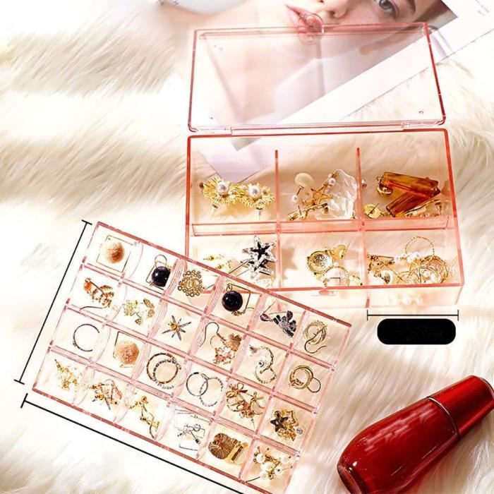 Boîte à Bijoux En Acrylique Transparent - Présentoir Pour Colliers, Bagues, Boucles D'oreilles - Plusieurs Tailles (8,5x6,5 Cm, Etc.)