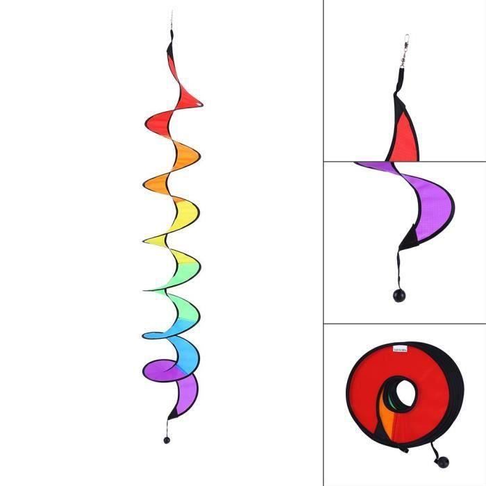 Girouette Spirale, Girouette De Camping, Wind Twister Suspendu, Girouette Colorée à Suspendre, Jardin Décoration Jouet Spirale, Spinner De Camping De Vent Arcenciel, Moulin à Vent En Spirale Coloré