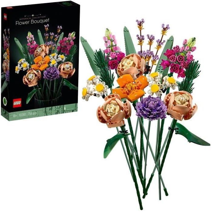 LEGO® 10280 Icons Bouquet de fleurs, Fleurs artificielles, collection  botanique, set pour adultes - Cdiscount Jeux - Jouets